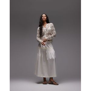 TOPSHOP - A-lijn Rok - Ivoor - 7/8 Lengte - Losse Pasvorm