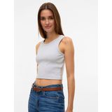 VERO MODA Dames Vmchloe Sl Crop Tank Top JRS Noos, lichtgrijs gem., XS
