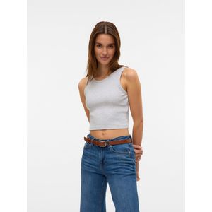 VERO MODA Dames Vmchloe Sl Crop Tank Top JRS Noos, lichtgrijs gem., XS