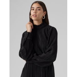 Vmaurora - Geplooide Jurk - Korte Jurk - Hoge Hals - Lange Mouwen - Regular Fit