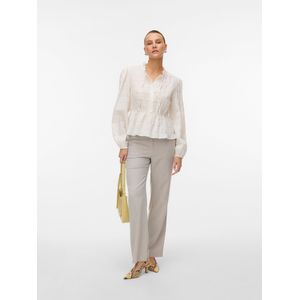 Vmerma - Top - Hoge Hals - Lange Mouwen - Wijde Mouwen - Knoopsluiting - Regular Fit