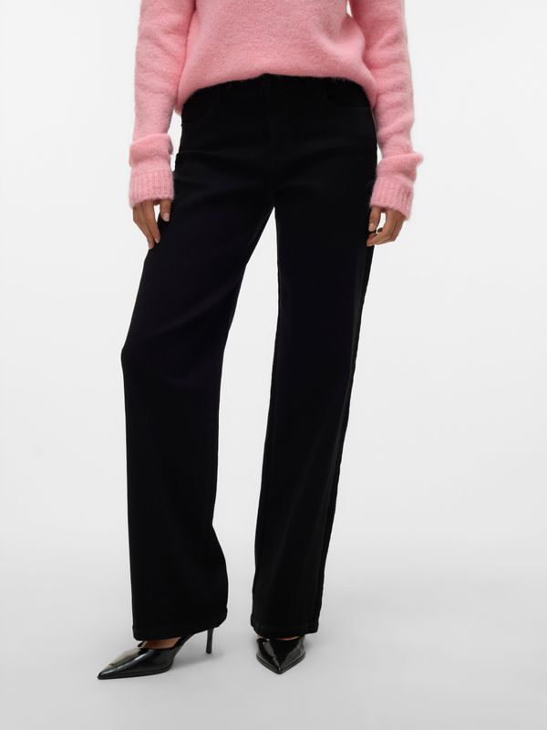 VERO MODA - VMELLY MR Wide Jeans - Zwart - Dames