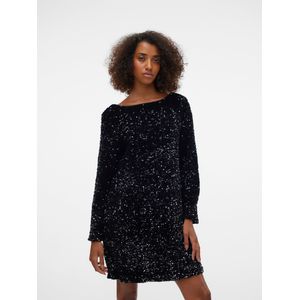 Vmlaila - Korte Jurk - Cocktailjurk - O-hals - Lange Mouwen - Pailletten Detail