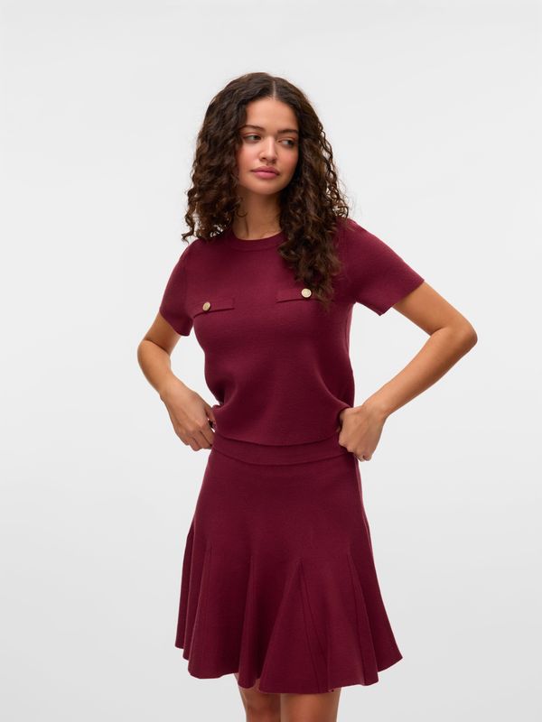 Vmkristin - Gebreide Pullover - O-hals - Regular Fit - Knoop Detail