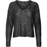Pullover - V-Hals - Lange Mouwen - Pailletten Detail - Loose Fit