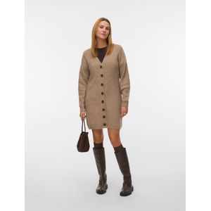 Vmlefile - Korte Jurk - Gebreide Jurk - V-Hals - Lange Mouwen - Knielengte