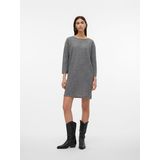 VERO MODA VMBLIS 7/8 Boatneck Short Dress - Lichtgrijs - Katoen