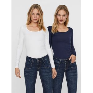 Vmmaxi - T-shirts - 2-pack - U-Hals - Lange Mouwen - Extra Lang - Regular Fit