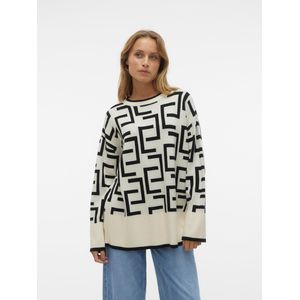 VERO MODA Trui met All Over Print Wit/Zwart