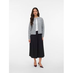 Awmagalene - Gebreid Vest - O-hals - Lange Mouwen - Parel Versiering