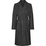 Vmpopnoelle - Tussenjas - Lang - Gespreide Kraag - Riemsluiting - Volledig Gevoerd