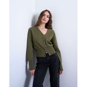 Tscompact - Gebreid Vest - V-Hals - Lange Mouwen - Knoopsluiting - Regular Fit