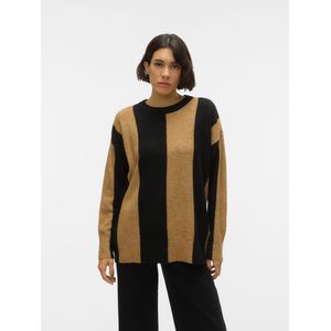 VERO MODA - Trui - Donkerbeige/Zwart - Gebreide Truien