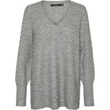 Vmanjastinna - Gebreide Pullover - V-Hals - Lange Mouwen - Ballonmouwen