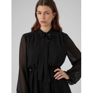 Vmvigga - Korte Jurk - Hoge Hals - Lange Mouwen - Zwart