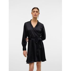 Vmbea - Korte Jurk - Groen - Shawl Hals - Lange Mouwen - Loose Fit