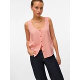 Overhemd - Weggesneden Kraag - Mouwloos - Knoopsluiting - Blauw