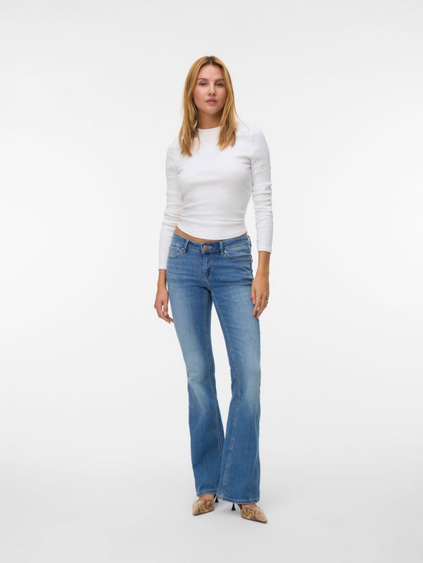 Flared Fit Jeans - Stonewash - Low Rise - Vmsigi
