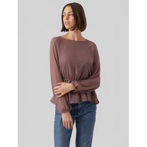Vmmally - Peplum Top - Regular Fit - Lange Mouwen - Boothals