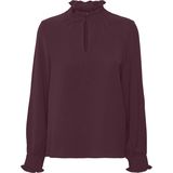 Top - Hoge Hals - Lange Mouwen - Ruches - Regular Fit