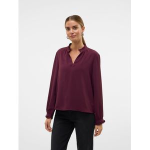 Top - Hoge Hals - Lange Mouwen - Ruches - Regular Fit