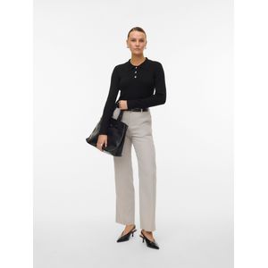 Vmsilla - Gebreide Pullover - Lange Mouwen - Polo Hals - Parel Versiering