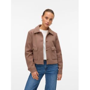 Jas - Licht Gevoerd - O-hals - Lange Mouwen - Knoopsluiting - Voorzakken