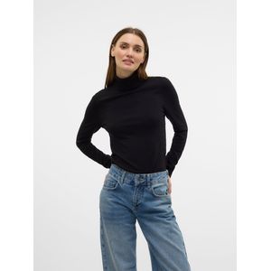 Vero - Oda Vhappyshine - Gebreide Trui - Zwart - Rolkraag - Lange Mouwen