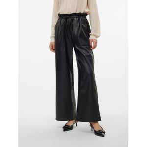 Imitatieleren Broek - High Waist - Wide Leg Fit