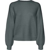 Gebreide Pullover - O-hals - Lange Mouwen - Ballonmouwen - Regular Fit