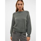 Gebreide Pullover - O-hals - Lange Mouwen - Ballonmouwen - Regular Fit