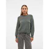 Gebreide Pullover - O-hals - Lange Mouwen - Ballonmouwen - Regular Fit