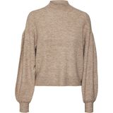 Vmnewrubellefile - Gebreide Pullover - Hoge Hals - Lange Mouwen - Ballonmouwen