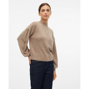 Vmnewrubellefile - Gebreide Pullover - Hoge Hals - Lange Mouwen - Ballonmouwen