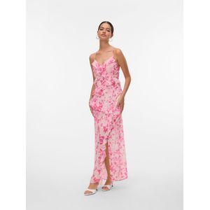 VERO MODA - VMAmina - Zomerjurk - Beige / Pink / Rosa - Mouwloos - Maxi Lengte