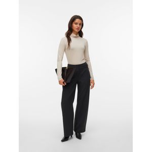 Vero Moda - Vmbestie Mw Wide Strap Pant - Broek - Dark Grey Melange