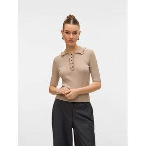 Awshirli - Gebreide Polo - Blauw - Korte Mouwen - Regular Fit