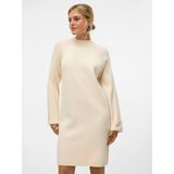 Vmgold - Gebreide Jurk - Knielengte - Hoge Hals - Lange Mouwen