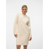 Vmgold - Gebreide Jurk - Knielengte - Hoge Hals - Lange Mouwen