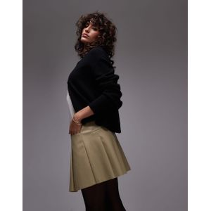 Topshop Faux Leather Pocket Pleat Mini