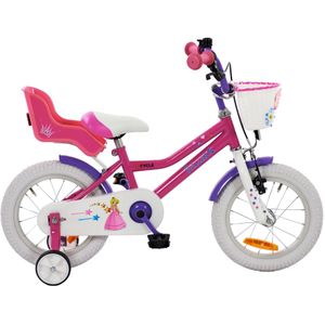 2Cycle Princess - Kinderfiets - 14 inch - Roze - met Poppenzitje 2 Cycle Zeemeermin - Kinderfiets  - 14 inch - Meisjesfiets - 14 inch fiets kinderfiets