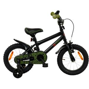 2Cycle BMX - Kinderfiets - 14 inch - Zwart-Groen - Jongensfiets - 14 inch fiets kinderfiets