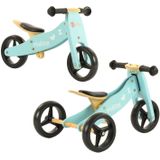 2Cycle 2 in 1 Loopfiets/Driewieler - Hout - Jongens en Meisjes - 1 Jaar - Speelgoed  - Turquoise