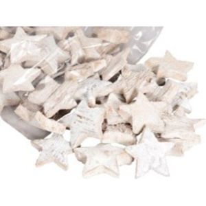 Kerstdecoraties - Coco Star Frosted White 50pcs - Hoog 3cm