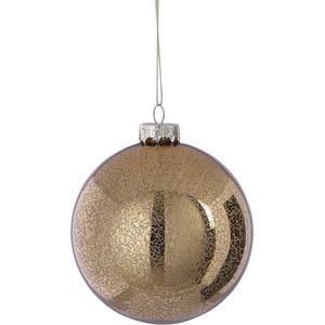 Overige Kerstballen - Kerstbal Glas Goud Antiek - Cm - Breed 10cm Diep 10cm