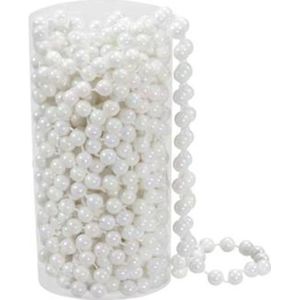 Kerstboom Versiering - Tube Beadgarland White 8 Meter - Hoog 0.8cm