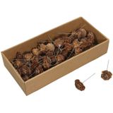 Kerststekers - Box 70 Cedar Rose/wire Natural - Hoog 10cm