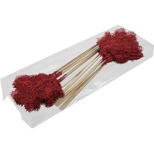 Kerststekers - Pet 24 Glitter Deco/stick Red - Hoog 14cm