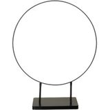 Kerstdecoraties - Pc. 1 Metal Ring With Base Black Ø - Breed 38cm Hoog 48.5cm