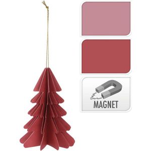 Kersthangers - Kerstboom Papier Hangdeco 10cm Rood/roze - Willekeurige Verrassing Uit Verschillende